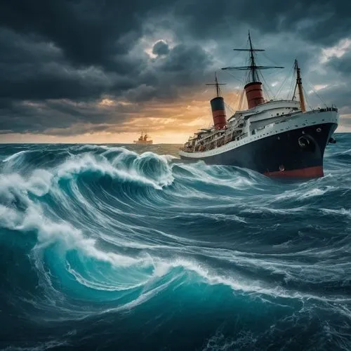 sea fantasy,ocean liner,mauretania,seasickness,shipwreck,schip,Photography,General,Fantasy