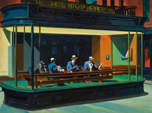 high-wire artist,irish pub,unique bar,piano bar,night scene,carol m highsmith,the coffee shop,men sitting,drinking establishment,ice cream parlor,coffeehouse,new york restaurant,firefighters,jazz club,coffee shop,barber shop,liquor bar,ann margarett-hollywood,pilgrims,soda shop,Conceptual Art,Oil color,Oil Color 20