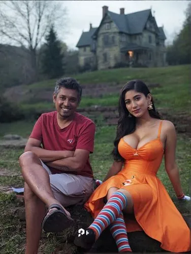 halloween ,huge tits,,dress,socks,colorful clothes,,clean,thick,, ,,a man sitting next to a woman in orange dress,vidya,rajakumari,bollywood,lungi,bhansali,rgv