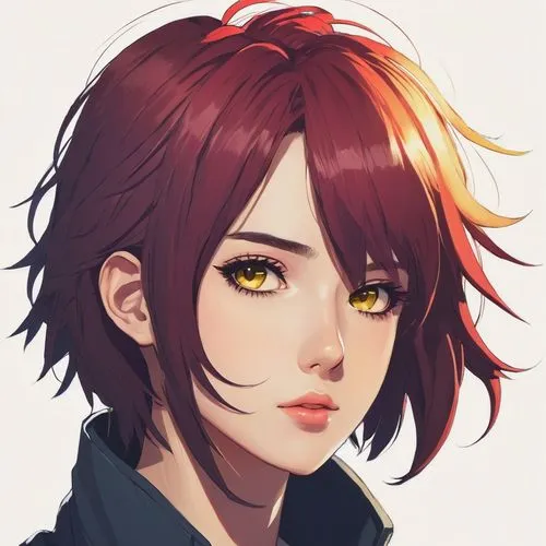 a person with yellow eyes and red hair,merula,isara,gou,kouka,fiora,matsuoka,Conceptual Art,Fantasy,Fantasy 10