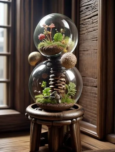 terrarium,aquarium decor,wooden flower pot,glass sphere,glass jar,glass vase,snowglobes,garden decor,crystal ball-photography,snow globes,flower vase,vintage lantern,centerpiece,globe flower,stone lamp,end table,glass containers,glass yard ornament,orrery,glass container