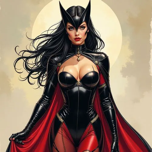 scarlet witch,selina,batwoman,catwoman,villainess,superheroine,Conceptual Art,Daily,Daily 08