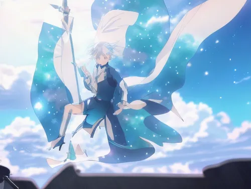 violet evergarden,falling star,fairies aloft,flying heart,sky butterfly,celestial,angel’s tear,vocaloid,star sky,flying girl,heavy object,starlight,starry sky,sky,fantasia,cloud,world end,celestial phenomenon,celestial event,skyflower