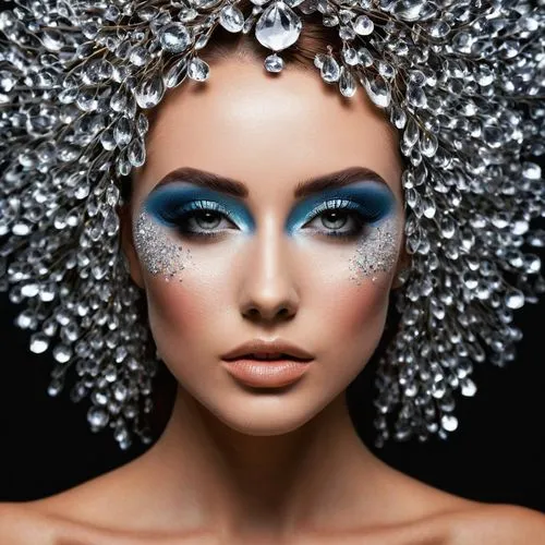 glitter powder,silver blue,eyes makeup,ice queen,blue enchantress,water pearls,naiad,rankin,glitter eyes,crystallised,blue peacock,the snow queen,makeup artist,blue snowflake,doll's facial features,naiads,amphitrite,airbrushed,cosmetics,peacock eye,Photography,Artistic Photography,Artistic Photography 10