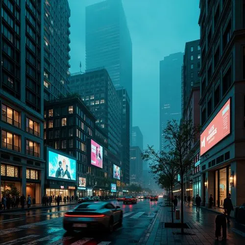 new york streets,newyork,world digital painting,manhattan,city scape,cityscapes,new york,crewdson,citylights,time square,night scene,shangai,broadway,times square,city corner,blue hour,city lights,evening city,photorealist,lundby