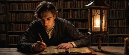 bookworm,jrr tolkien,reading magnifying glass,newt,librarian,magic book,scholar,sherlock holmes,candlemaker,writing-book,reading,clockmaker,the books,bibliology,theoretician physician,potter,books,knowledgeable,read a book,divination,Illustration,Retro,Retro 17