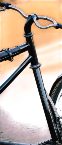 Vintage bicycle, rusty metal frame, worn-out leather saddle, old-fashioned pedals, thin tires, curved handlebars, morning sunlight, soft focus, shallow depth of field, warm color tone, 3/4 composition