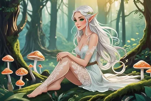 elven forest,elven,faerie,wood elf,fae,fairy forest,dryads,elvish,dryad,male elf,elven flower,faires,faery,fairie,fauns,elfin,elves,kupala,elfland,violet head elf,Unique,Design,Sticker