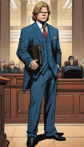 2D-Comic portrait of Elden Henson as a lawyer in a courthouse.
,a man in a suit stands at a courtroom,superlawyer,litigator,attorney,grossberg,prosecutor,prosecuter,volstagg,mcgahn,objection,luthor,ki