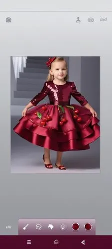 a little girl wearing a red dress and smiling,fashiontv,opengl,cranberry,mmds,mmd,lenderman,Photography,General,Realistic