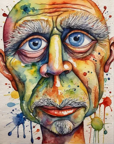 watercolor paint,watercolor painting,watercolor pencils,color pencil,elderly man,watercolor,putin,multicolor faces,watercolors,water color,watercolor paper,painting technique,watercolor sketch,old man,gandhi,picasso,face portrait,old human,lokportrait,colored crayon,Illustration,Paper based,Paper Based 24