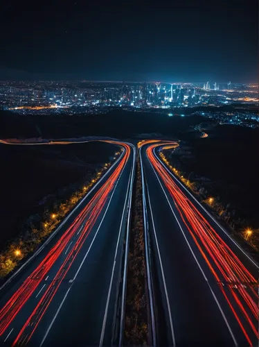 light trails,night highway,highway lights,light trail,transport and traffic,city highway,freeway,panamericana,night photography,highway,car lights,autobahn,long exposure,connectcompetition,highway signs,long exposure light,automotive navigation system,fleet and transportation,city at night,evening traffic,Conceptual Art,Sci-Fi,Sci-Fi 20