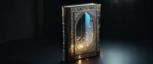 metallic door,medieval hourglass,magic grimoire,shard of glass,card box,bookmark with flowers,the door,bookmark,grandfather clock,long glass,mystery book cover,incense with stand,powerglass,steel door