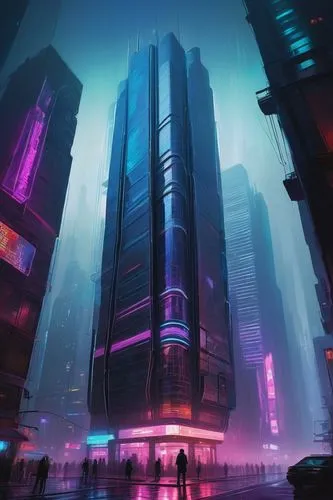 cybercity,cybertown,cyberpunk,futuristic landscape,cyberport,cyberworld,metropolis,cityscape,cyberia,futuristic,dystopian,fantasy city,bladerunner,synth,arcology,colorful city,monoliths,futurist,neuromancer,cyberscene,Art,Artistic Painting,Artistic Painting 34