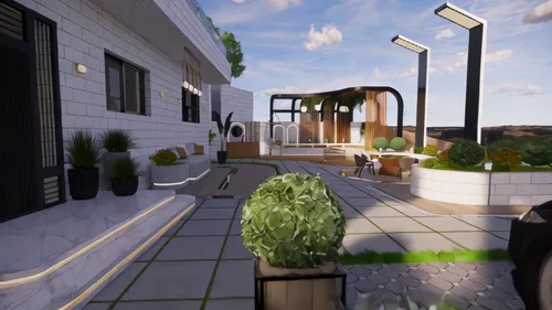 roof terrace,3d rendering,balcony garden,roof garden,3d rendered,block balcony,landscape design sydney,garden design sydney,render,3d render,roof landscape,terrace,modern house,rendering,courtyard,pen