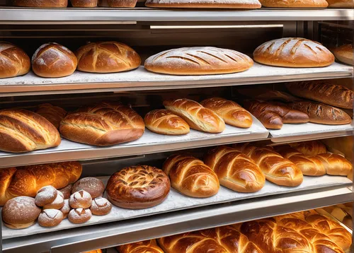 Transport your readers to a mouthwatering bakery where the delicious aroma of freshly baked bread fills the air, making everyone's nose twitch.,bakery products,breads,freshly baked buns,viennoiserie,t