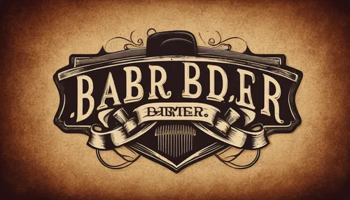 Create a vintage-style barber logo with a razor and bowtie, evoking a nostalgic feel.,barber,babbler,barber chair,barber shop,barbershop,br badge,handlebar,barb,b badge,borador,bbb,berbere,handlebars,