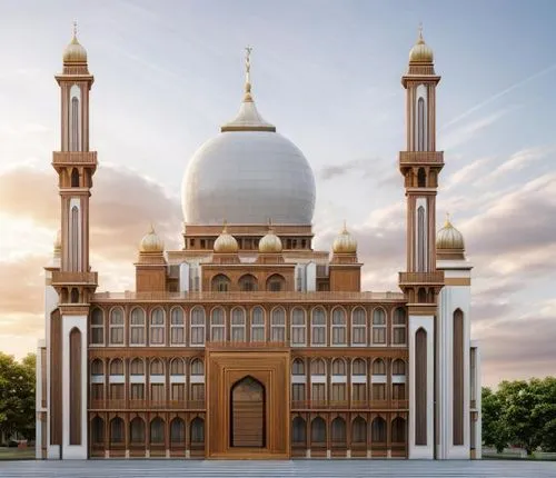 large building with pillars, windows and domes in a courtyard,masjid jamek mosque,brunei,big mosque,star mosque,darussalam,grand mosque,Architecture,Campus Building,South American Traditional,Spanish 