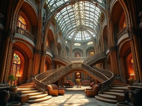 chhatris,atriums,conservatory,archly,glyptotek,staircase,louvre,kelvingrove,cochere,hearst,atrium,smithsonian,marble palace,staircases,ornate room,louvre museum,victoriana,victorians,emirates palace hotel,kunsthistorisches museum,Photography,General,Realistic