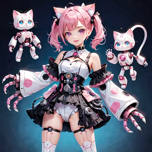 doll cat,pink cat,game figure,kawaii patches,cat kawaii,the pink panter,3d figure,fran,nyan,kotobukiya,calico cat,artist doll,cat child,plush figure,uruburu,domestic short-haired cat,doll figure,cheshire,tea party cat,figurines,Anime,Anime,General