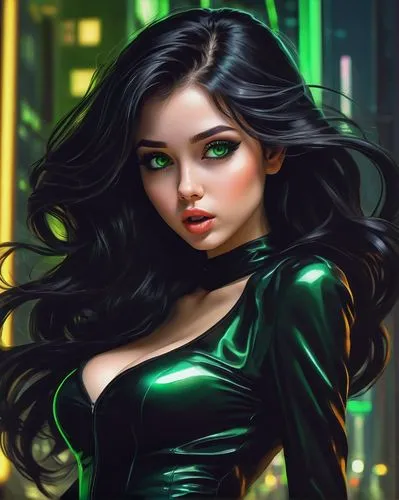 shego,hela,green black,enchantress,green,emerald,Conceptual Art,Fantasy,Fantasy 15