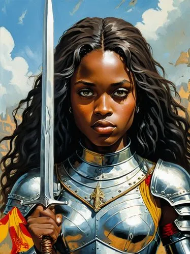 sarafina,olubunmi,nzinga,joan of arc,niobe,oluyemi,kunbi,danai,female warrior,katsonga,akinyemi,omagbemi,oluchi,okri,warrior woman,sanaa,aminata,onyali,shuri,teferi,Illustration,American Style,American Style 08