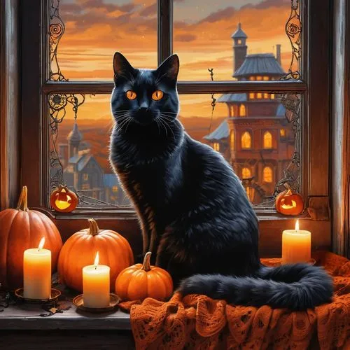 halloween cat,samhain,halloween black cat,halloween background,salem,halloween scene,Conceptual Art,Fantasy,Fantasy 25