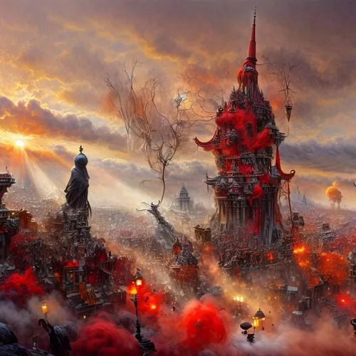 nekrasov,fantasy city,the red square,apocalyptic,destroyed city,saintpetersburg,fantasy picture,kronstadt,saint petersburg,post-apocalyptic landscape,moscow,imperialis,skotnikov,kadath,moscow city,wallachia,fantasy art,cataclysm,firelands,archangelsk