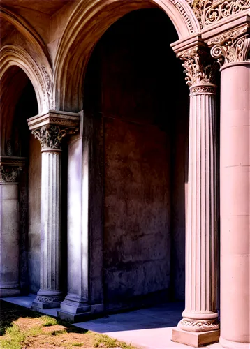 cloister,columns,pillars,colonnade,roman columns,doric columns,bernini's colonnade,three pillars,entablature,ancient roman architecture,abbaye de belloc,arches,orangery,romanesque,classical architecture,three centered arch,architectural detail,certosa di pavia,inside courtyard,porch,Illustration,Retro,Retro 11