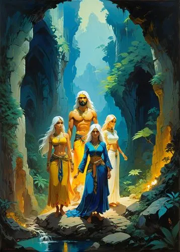 guards of the canyon,pilgrimage,pilgrims,adventurers,druids,elders,travelers,fantasy picture,explorers,monks,pandavas,the three magi,magi,krishnas,visitors,world digital painting,dragonlance,forbearers,runequest,elsas,Conceptual Art,Sci-Fi,Sci-Fi 22