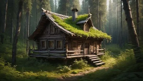 house in the forest,little house,forest house,fairy house,lonely house,small house,Conceptual Art,Fantasy,Fantasy 11