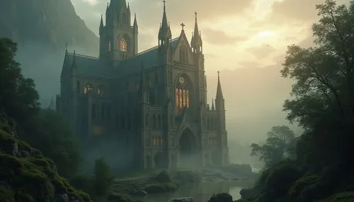 gothic church,haunted cathedral,nargothrond,cathedral,riftwar,ravenloft,spires,the black church,rivendell,cathedrals,black church,nidaros cathedral,beleriand,theed,monastery,adelaar,erebor,castle of the corvin,the cathedral,gondolin,Photography,General,Realistic