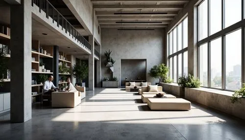 loft,minotti,lofts,penthouses,modern office,daylighting,contemporary decor,an apartment,interior modern design,interiors,apartment,living room,modern decor,livingroom,apartment lounge,interior design,concrete ceiling,indoor,offices,empty interior