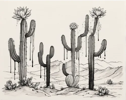 cactus line art,desert plants,cacti,desert plant,cactus,organ pipe cactus,saguaro,dutchman's-pipe cactus,sonoran desert,moonlight cactus,prickly pear,large-flowered cactus,desert flower,prickly pears,sonoran,desert desert landscape,night-blooming cactus,desert landscape,arid landscape,san pedro cactus,Illustration,Black and White,Black and White 34