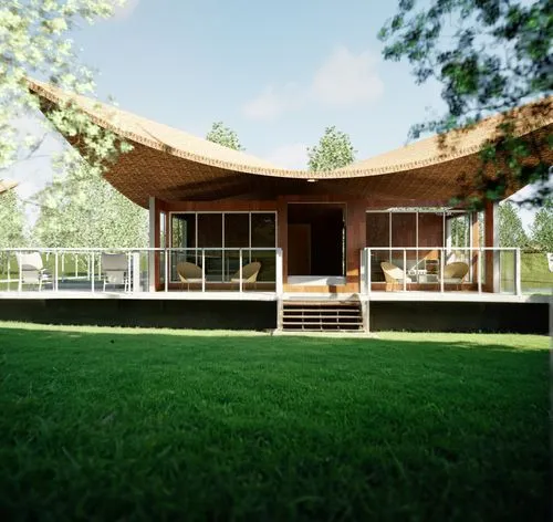 chalet,summer house,bungalow,holiday villa,verandas,mid century house