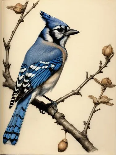 bird painting,bluejay,blue jay,titmouse,western bluebird,cotinga,Illustration,Realistic Fantasy,Realistic Fantasy 14