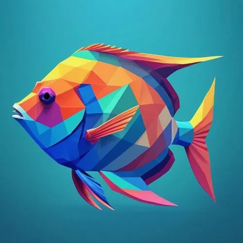 snapfish,beautiful fish,guardfish,fish,fish in water,blue fish,Unique,3D,Low Poly