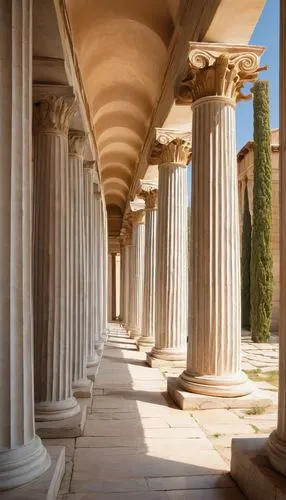 peristyle,doric columns,colonnades,zappeion,colonnade,columns,roman columns,pillars,glyptothek,columned,gennadius,bernini's colonnade,portico,three pillars,panathenaic,columnas,celsus library,porticos,pillar capitals,palladian,Art,Classical Oil Painting,Classical Oil Painting 33