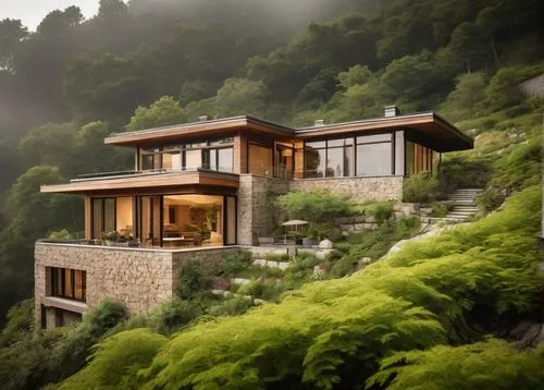 house in mountains,house in the mountains,amanresorts,fallingwater,lefay,forest house,swiss house,modern house,beautiful home,dunes house,dreamhouse,modern architecture,cantilevered,luxury property,zumthor,casabella,chalet,hushan,timber house,hillside,Illustration,American Style,American Style 06