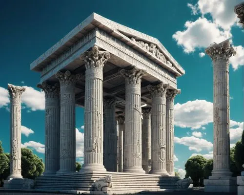 greek temple,temple of diana,roman temple,temple of hercules,artemis temple,columns,doric columns,metapontum,pillars,caesonia,ephesus,three pillars,panagora,roman columns,erechtheion,temple of poseidon,capitolium,pergamon,colonnaded,messene,Conceptual Art,Sci-Fi,Sci-Fi 09