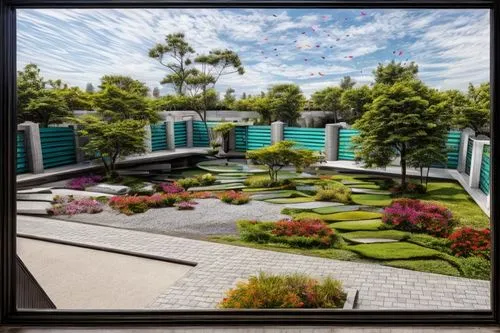 make it real vith more colors in bushes,water in poll,landscape designers sydney,landscape design sydney,botanical square frame,garden design sydney,sake gardens,garden of plants,zen garden,japanese z