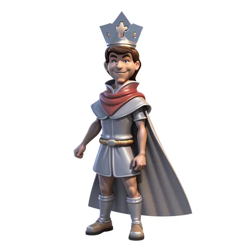 Cartoon king wearing a cape,roman soldier,the roman centurion,joan of arc,military officer,3d model,scandia gnome,celebration cape,playmobil,gnome,crown render,figure of justice,3d figure,friar,king a