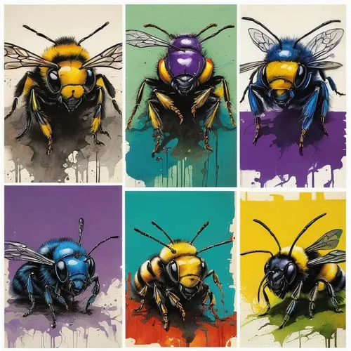 bumblebees,yellowjackets,bees,heath-the bumble bee,honeybees,bumble bee,Illustration,Paper based,Paper Based 05