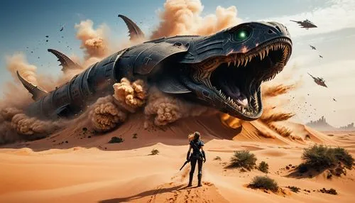 sandworms,sandworm,hulud,sci fiction illustration,tremors,sarlacc,arrakis,capture desert,ouahab,admer dune,erbore,monocline,trachodon,leviathans,dune 45,cretaceous,world digital painting,extinction,primeval,turok,Photography,Documentary Photography,Documentary Photography 08