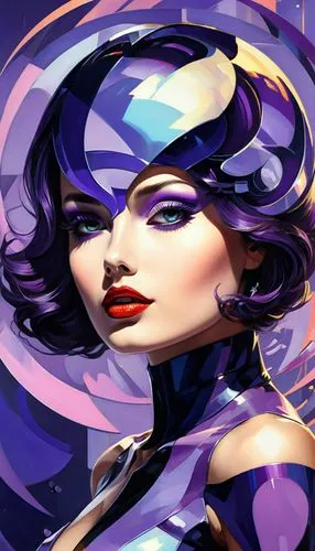 psylocke,art deco background,art deco woman,leblanc,vayne,blackfire,Conceptual Art,Sci-Fi,Sci-Fi 06