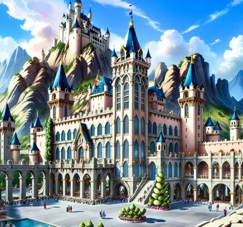 fairy tale castle,gondolin,heroica,castle of the corvin,reichstadt,fantasy city,castlelike,castleguard,dragon palace hotel,citadels,knight's castle,lego city,city palace,diagon,castellated,fairytale castle,disney castle,lego background,grand master's palace,castelul peles,Anime,Anime,Traditional