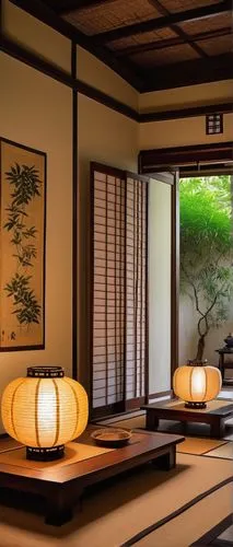 japanese-style room,ryokan,ryokans,tatami,teahouse,japanese zen garden,japanese lamp,tea ceremony,bamboo curtain,zen garden,japanese garden ornament,dojo,teahouses,japanese art,japanese style,japanese restaurant,japanese background,ikebana,chanoyu,kyoto,Illustration,Realistic Fantasy,Realistic Fantasy 07