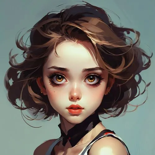 marla,girl portrait,alita,kommuna,digital painting,vector girl,Conceptual Art,Fantasy,Fantasy 06