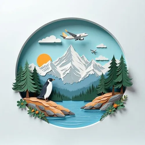 decorative plate,wooden plate,vintage dishes,salad plate,airbnb icon,mountain scene,Unique,Paper Cuts,Paper Cuts 01