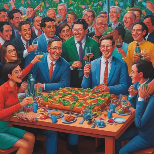 Turning [age] never looked so good. Time to celebrate!,placemat,settlers of catan,gnomes at table,salad bar,board game,poker table,group of people,long table,round table,last supper,dinner party,jigsa